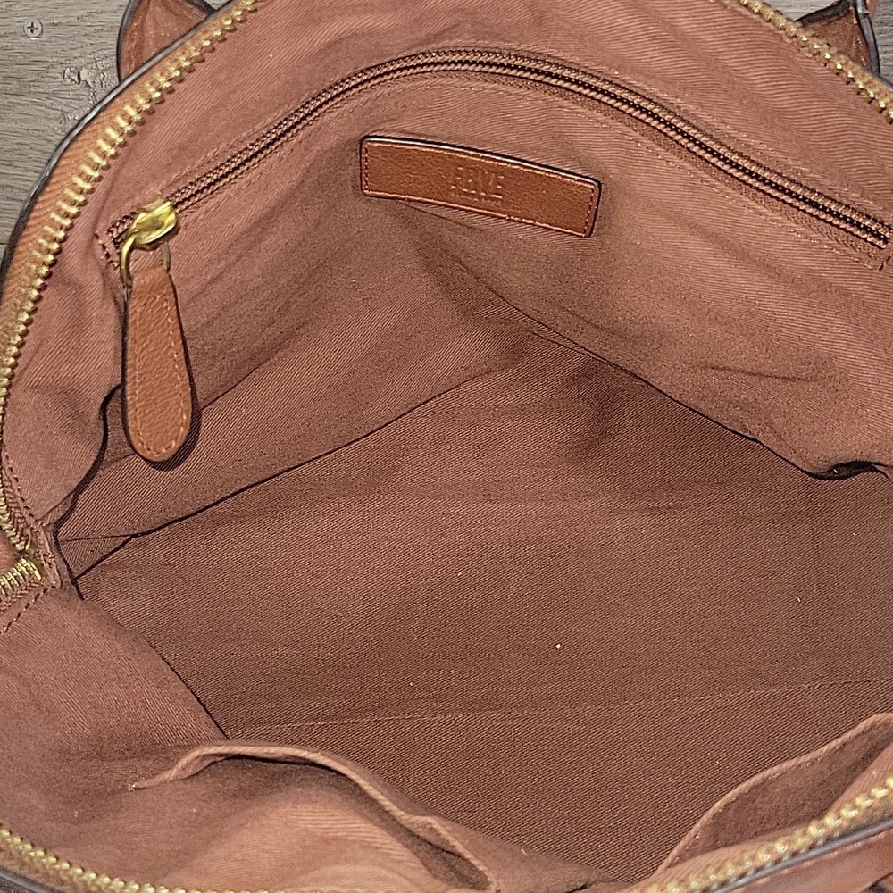 Frye Brown Leather Top-Handle Satchel Handbag - Picture 13 of 15